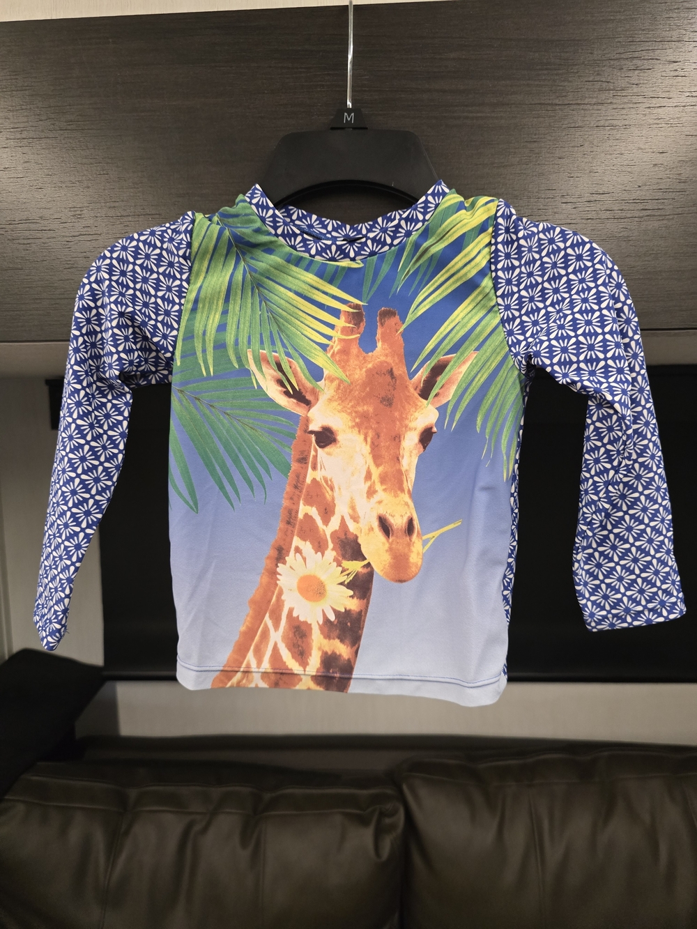 GAP Kids Long-Sleeve Giraffe Rashguard - Blue, Green, Orange, Size 4